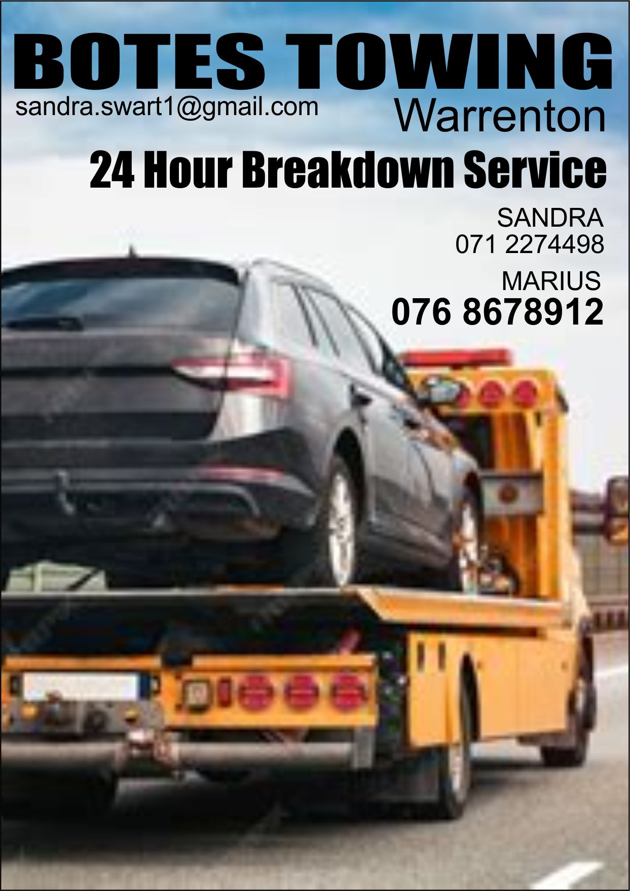 Advertensie Botes Towing Whatsapp