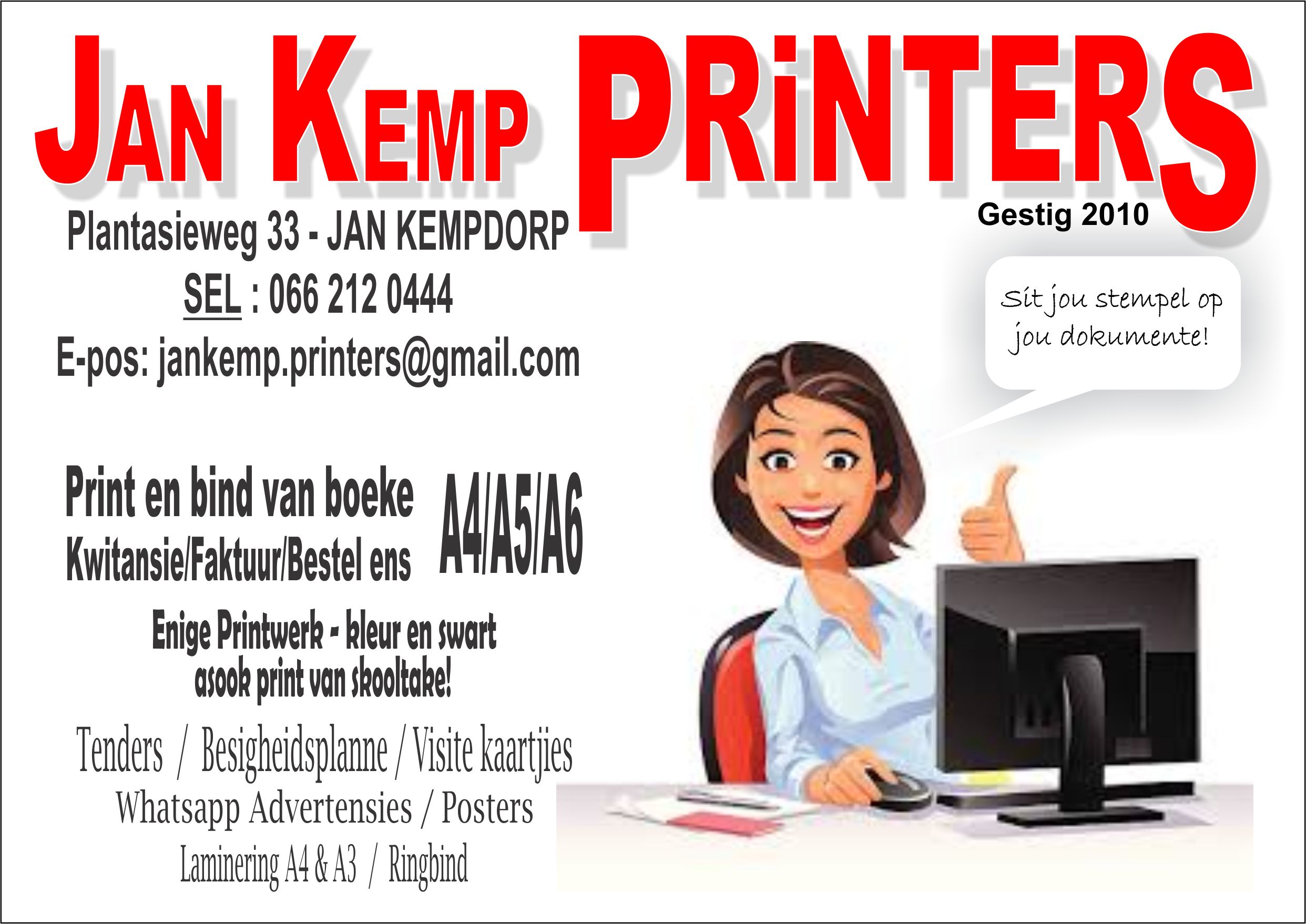 Jan Kemp Printers Advertensie